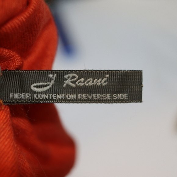 J. Raani Orange Pashmina Fringe Sarong Scarf Wrap Oversize Large Silk - Picture 11 of 12